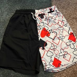 Half Black, Half Card Suit Shorts